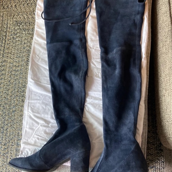 Stuart Weitzman over the knee thighland navy blue boots 6.5 - Picture 10 of 10
